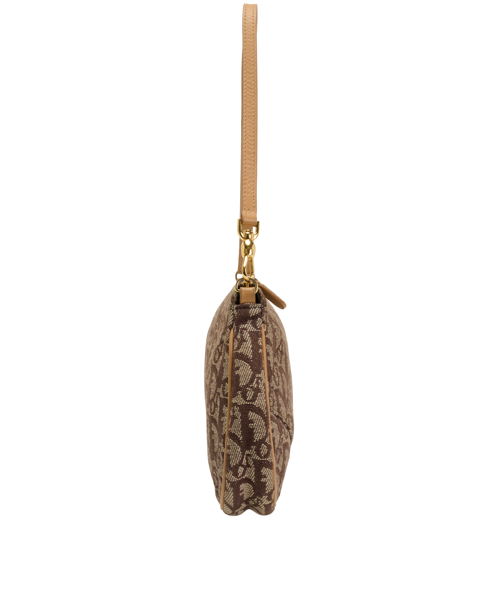 Trotter Saddle Pouch, &pound;695, Handbags, Brown, Canvas, Side view